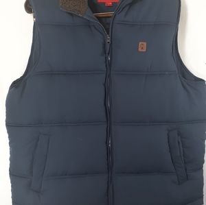 Coleman Mens Sz L Outdoors Quilted Puffer Vest Jacket Navy Blue